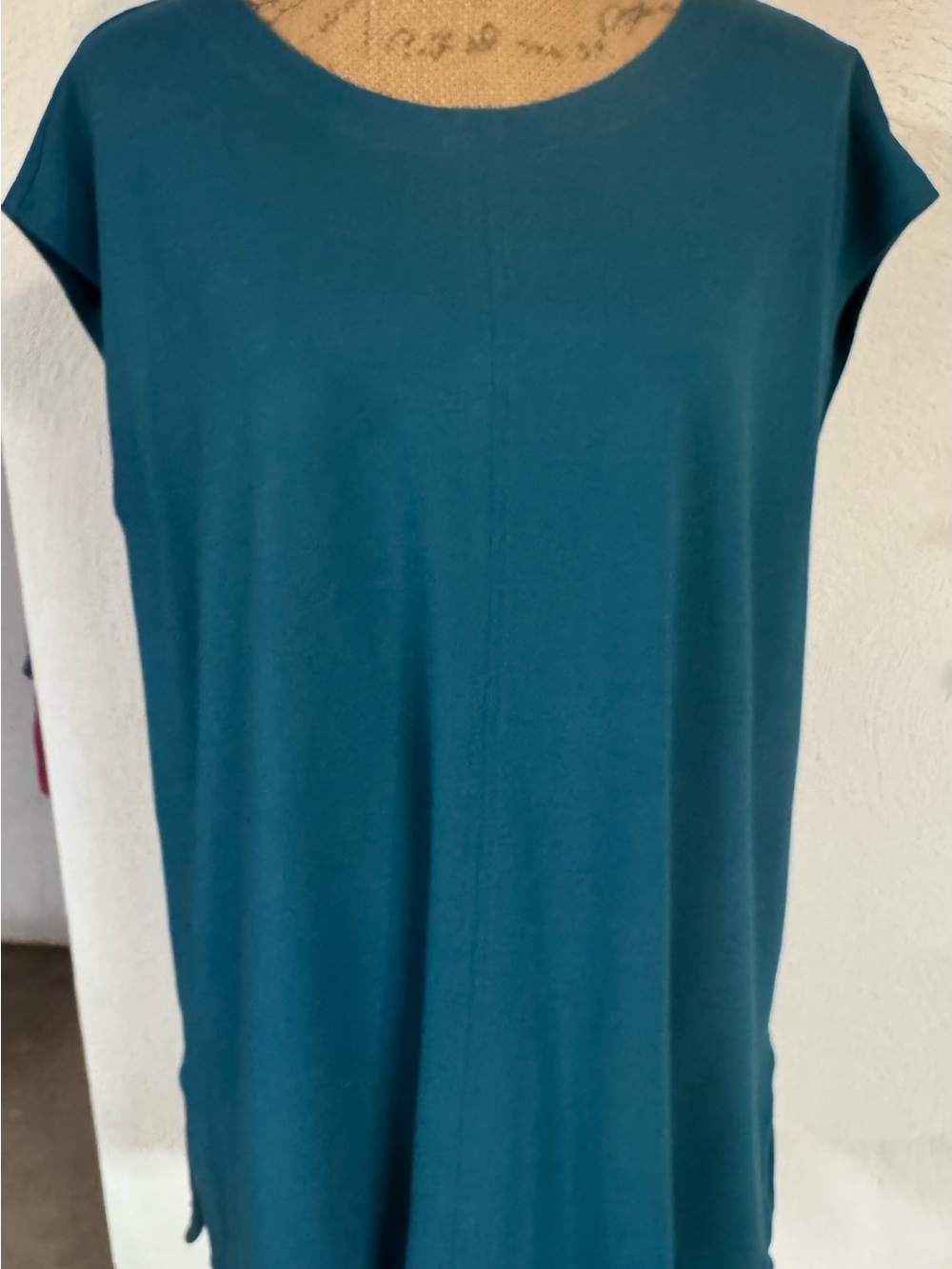 J. Jill Teal Cap-Sleeve Tunic Top